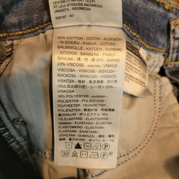 Levi's Jeans Sz 27 Skinny 711 Mid Rise Medium Light Wash Stretch Denim Western - Picture 5 of 12